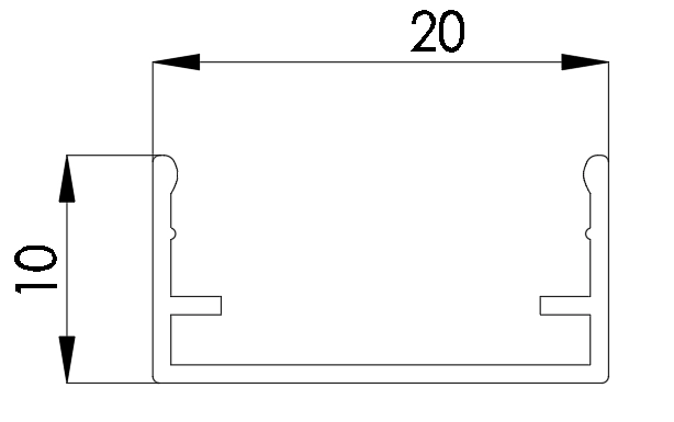 Profilo AL per applicazioni esterne (1 metro o 3 cm per pz)
