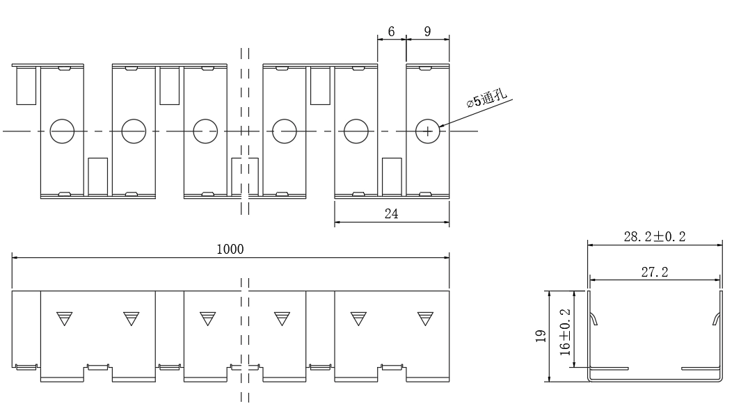 Tipo 2, catena di installazione in acciaio inossidabile (1 metro per pezzo)