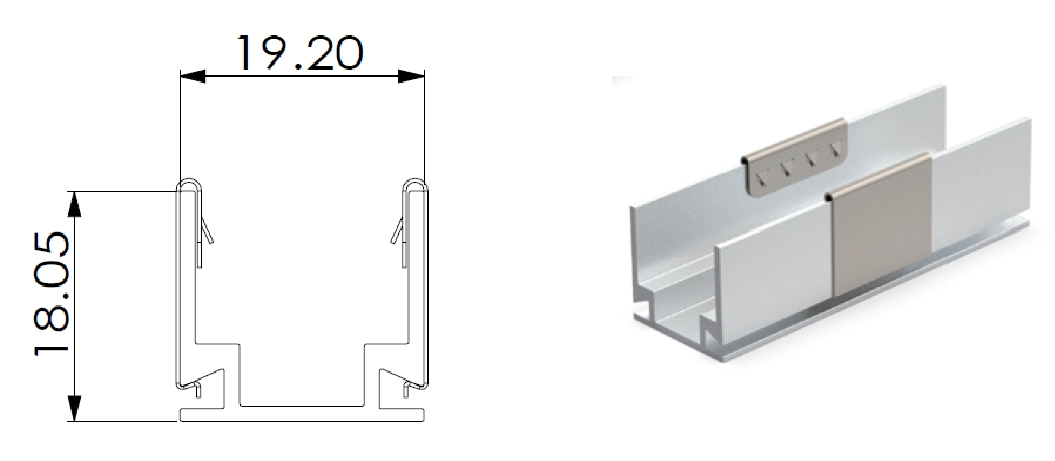 Tipo 1, clip in AL per applicazioni esterne (AL50mm/pezzi con 2 clip)