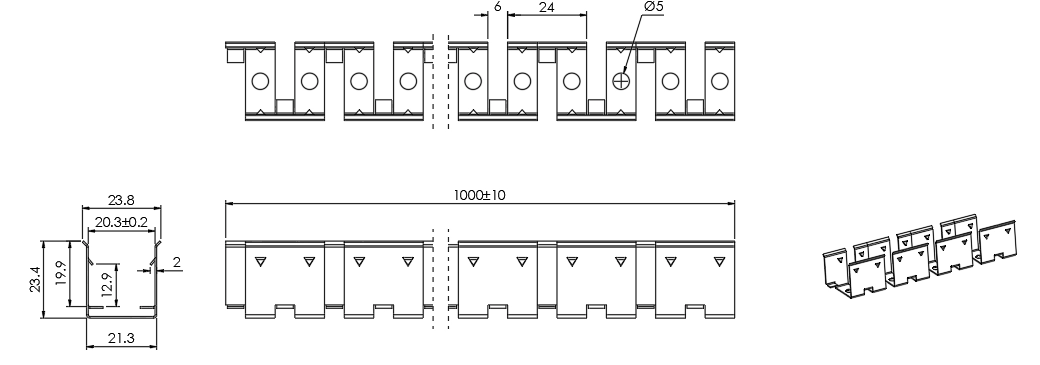 Tipo 3, catena in acciaio inossidabile