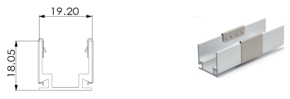 Tipo 1, clip in AL per applicazioni esterne (AL50mm/pezzi con 2 clip)