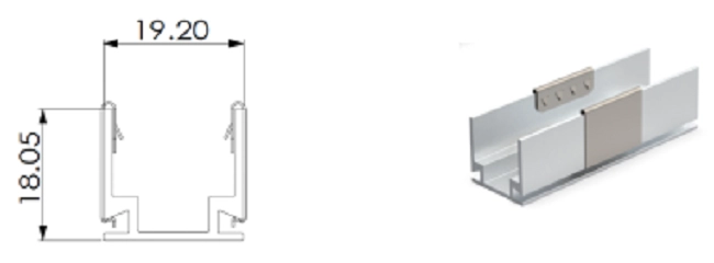 Tipo 1, clip in AL per applicazioni esterne (AL50mm/pezzi con 2 clip)