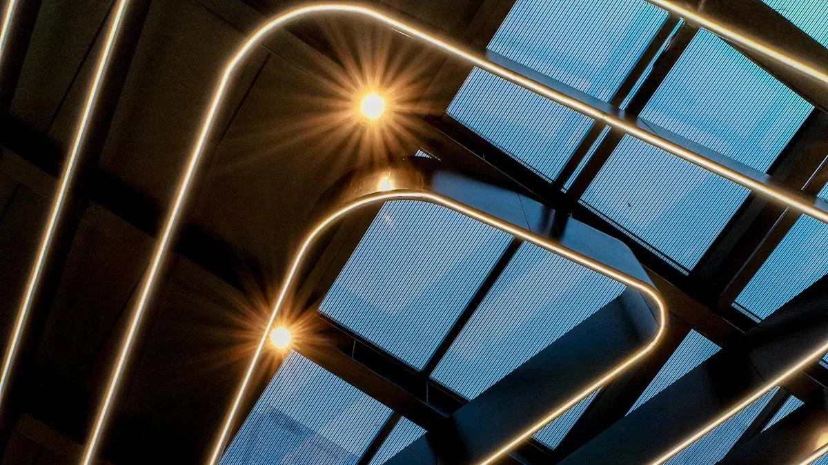 Idee per abiti lineari a LED ottici che portano un fascino semplice e sopraelevato