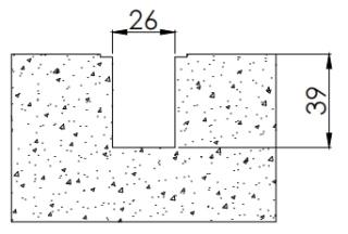 1. Scanalatura sulla superficie di installazione 
