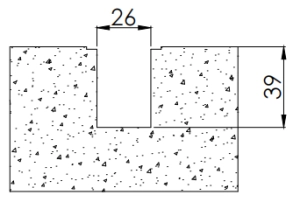 1. Scanalatura sulla superficie di installazione